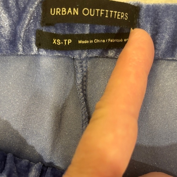 Urban Outfitters XS Alura Velvet Velour Flare Pull On Women’s Pants Blue Stretch - Picture 6 of 9